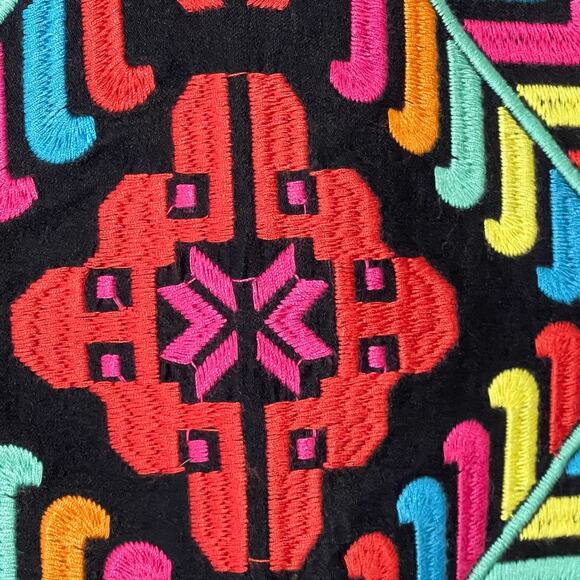 J. MARIE EMBROIDERED ABSTRACT MINI SKIRT SIZE XS FESTIVAL BOHO - Picture 2 of 6